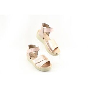 NAKEDFEET KODA WOMENS ANKLE‎ STRAP WEDGE SANDALS ROSE GOLD PINK SZ 7M